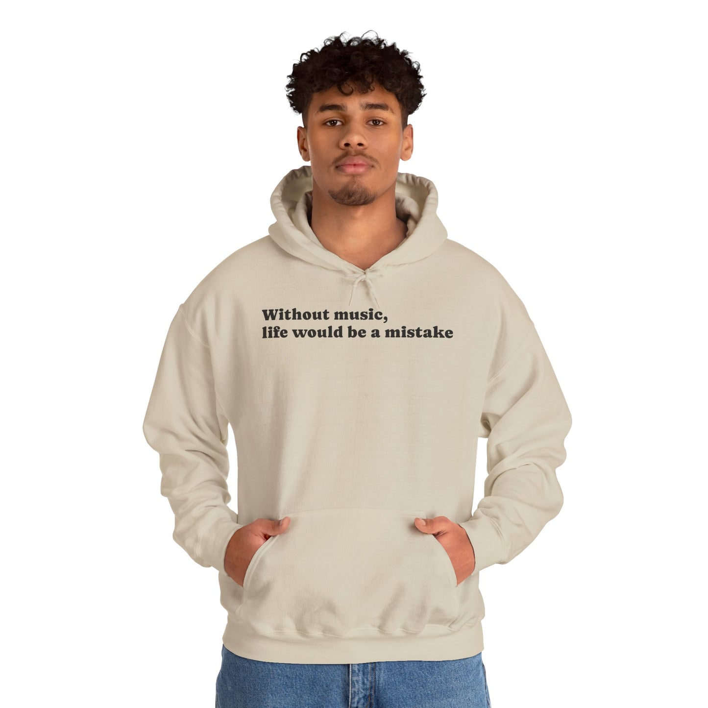 Music Lovers  Hooded Sweatshirt – 'Without Music, Life Would Be a Mistake'