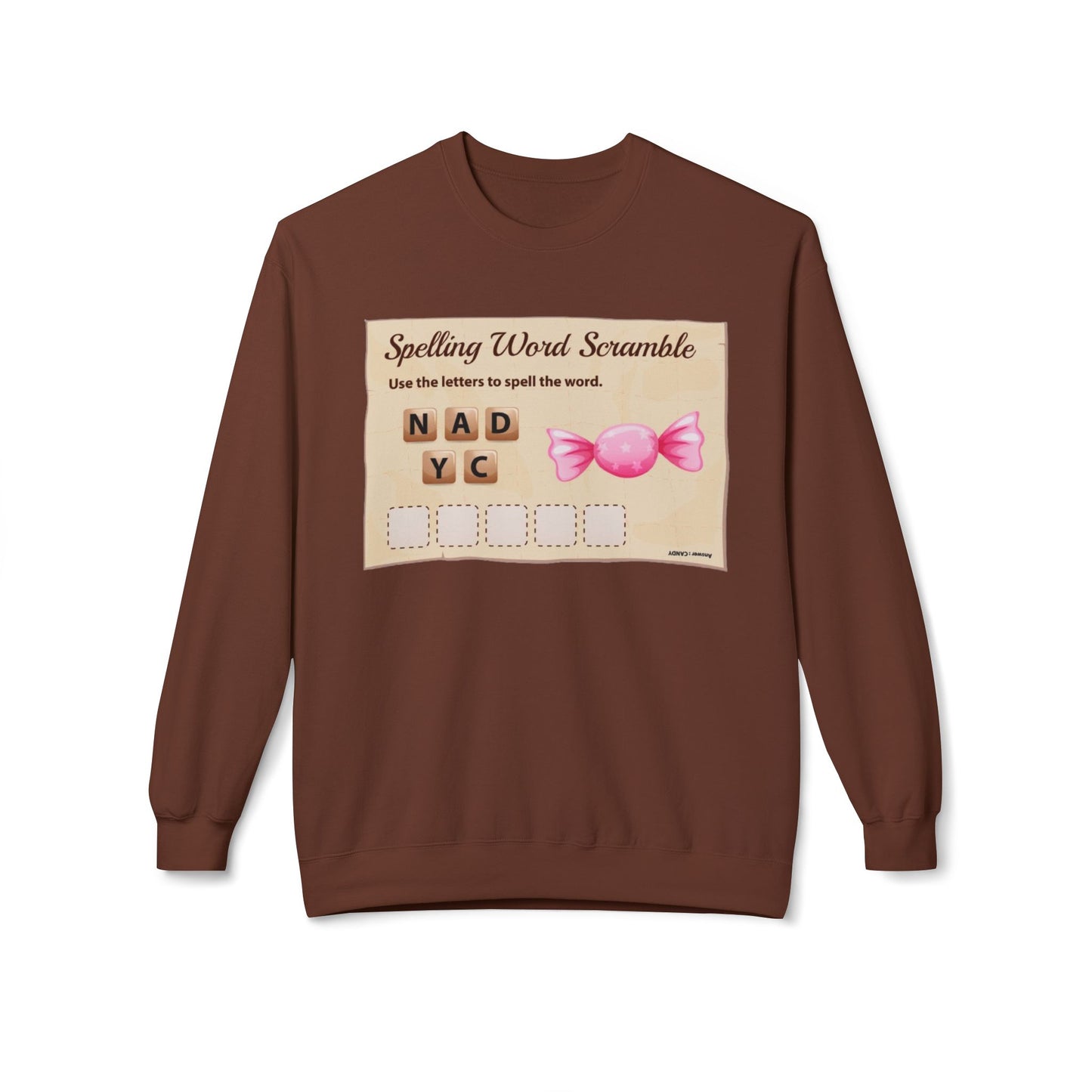 Creative Spelling Word Scramble Crewneck Sweatshirt, Fun Apparel, Unique Gift, Cozy Wear, Interactive Teaching Tool