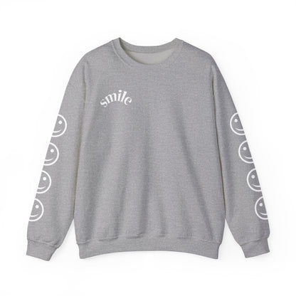 Smiley Face Crewneck Sweatshirt , Casual Wear, Gift for Friends, Cozy Layering, Everyday Comfort