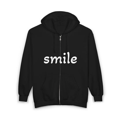 Smile  Zip Hoodie - Cozy Comfort for Everyday Style, Gift for Friends, Encouraging Apparel, Birthday or Casual Wear