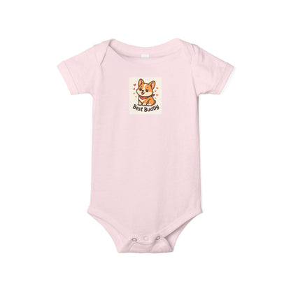 Cute Corgi Infant Onesie - Best Buddies Baby Bodysuit, Baby Shower Gift, Cute Gift for New Parents, Adorable Baby Outfit, Infant Clothing