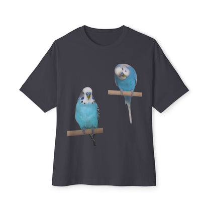 Colorful Budgie Boxy Tee, Comfortable Fashion, Bird Lover Gift, Casual Everyday Style, Unique Animal Tee,  Graphic Shirt