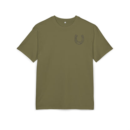 Casual Oversize Tee with Horseshoe Design, Comfortable Cotton Tee,  T-Shirt, Everyday Wear,  Relaxed Fit Tee