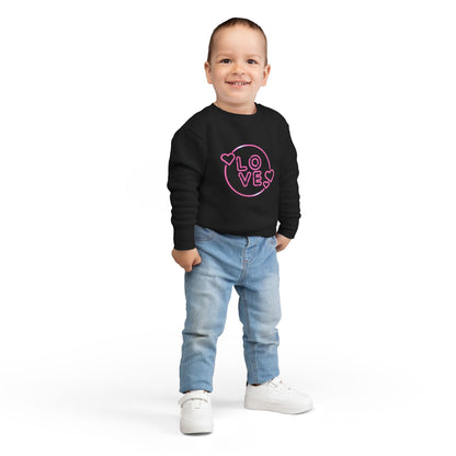 Toddler Love Sweatshirt, Cute Children's Sweatshirt, Kids  Gift, Cozy Toddler Apparel, Heart Design Sweatshirt