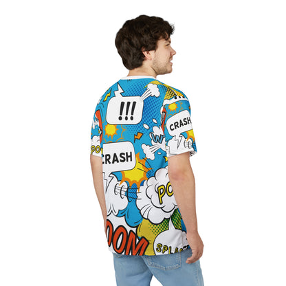 Comic Book Graphic Tee,  Tee, AOP T-shirt, Fun Graphic Shirt, Gift for Comic Lovers, Casual Wear, Cartoon Print Tee