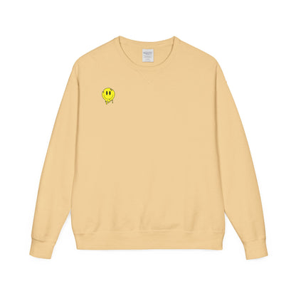 Smiley Face ComfortWash Sweatshirt | Cozy  Crewneck for Everyday Wear, Gifts, Relaxation, Casual Outfits, Cheerful Vibe