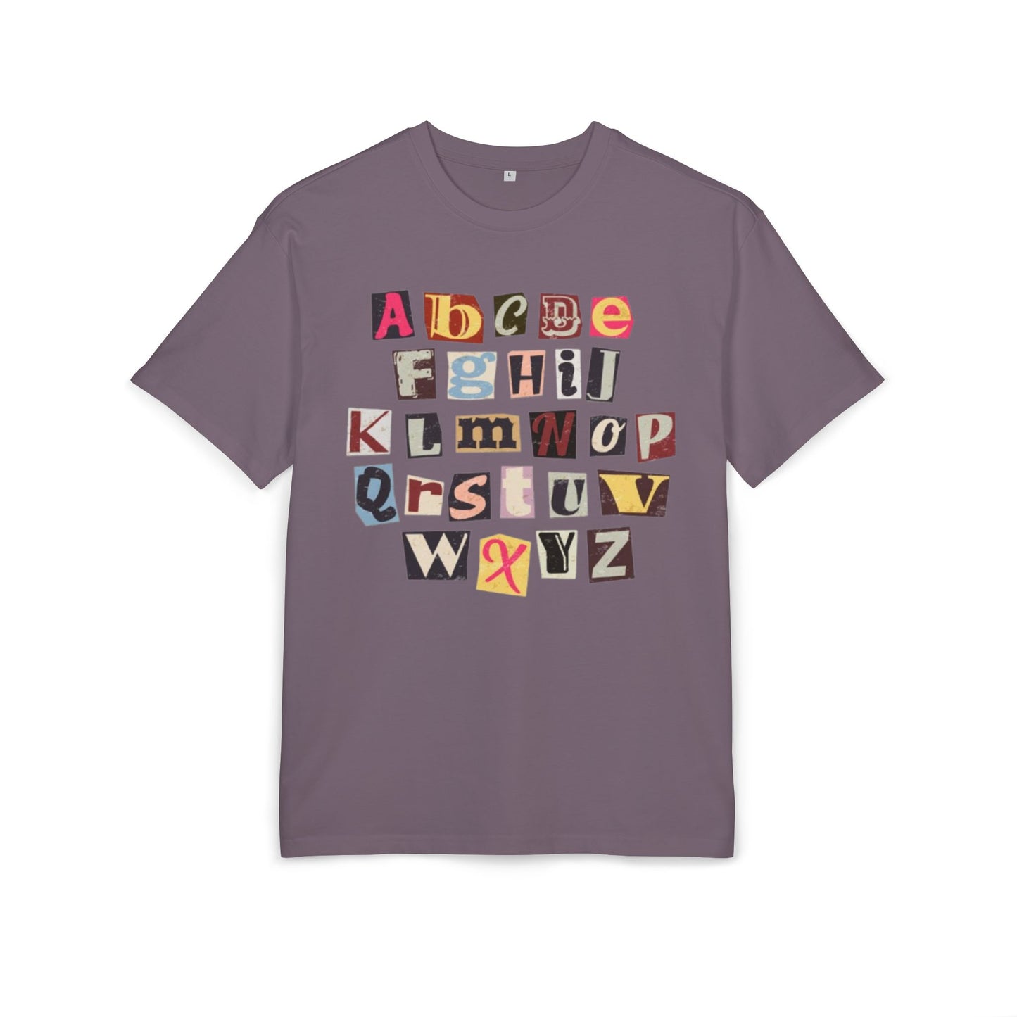 Playful Alphabet Oversize Tee, Comfortable Graphic Shirt, Casual Wear, Gift for Kids and Adults, Fun T-Shirt for Any Occasion