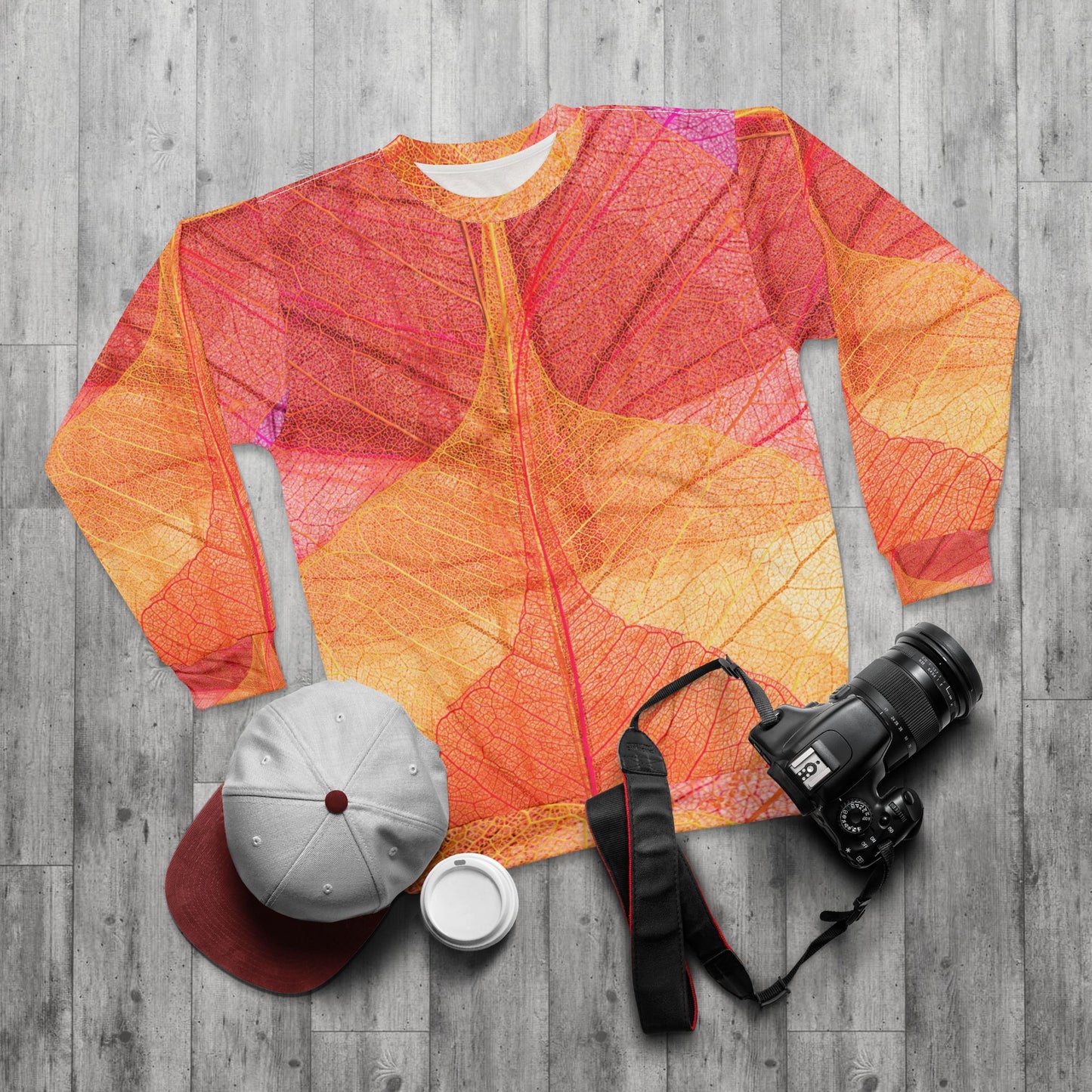 Leaves  Sweatshirt -Autumn, Cozy Fall Apparel, Gift for Nature Lovers, Unique AOP Design, Perfect for Cool Days