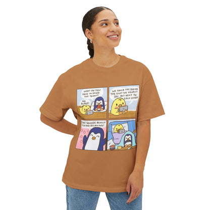 Cute Penguin Graphic Tee, Funny Animal Oversized T-Shirt, Cartoon Lovers Gift, Casual Summer Wear, Cozy Lounge Top