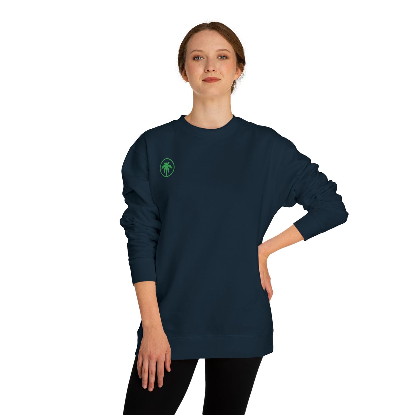 Palm Tree Crew Neck Sweatshirt, Casual Wear, Beach Vibes Apparel, Everyday Comfort, Gift for Him or Her