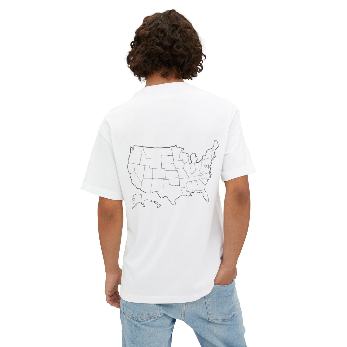 Boxy Tee with US Map Design, Comfortable Graphic Tee, Casual Wear, Gift for Travelers, Summer Outfit, Eco-Friendly Tee