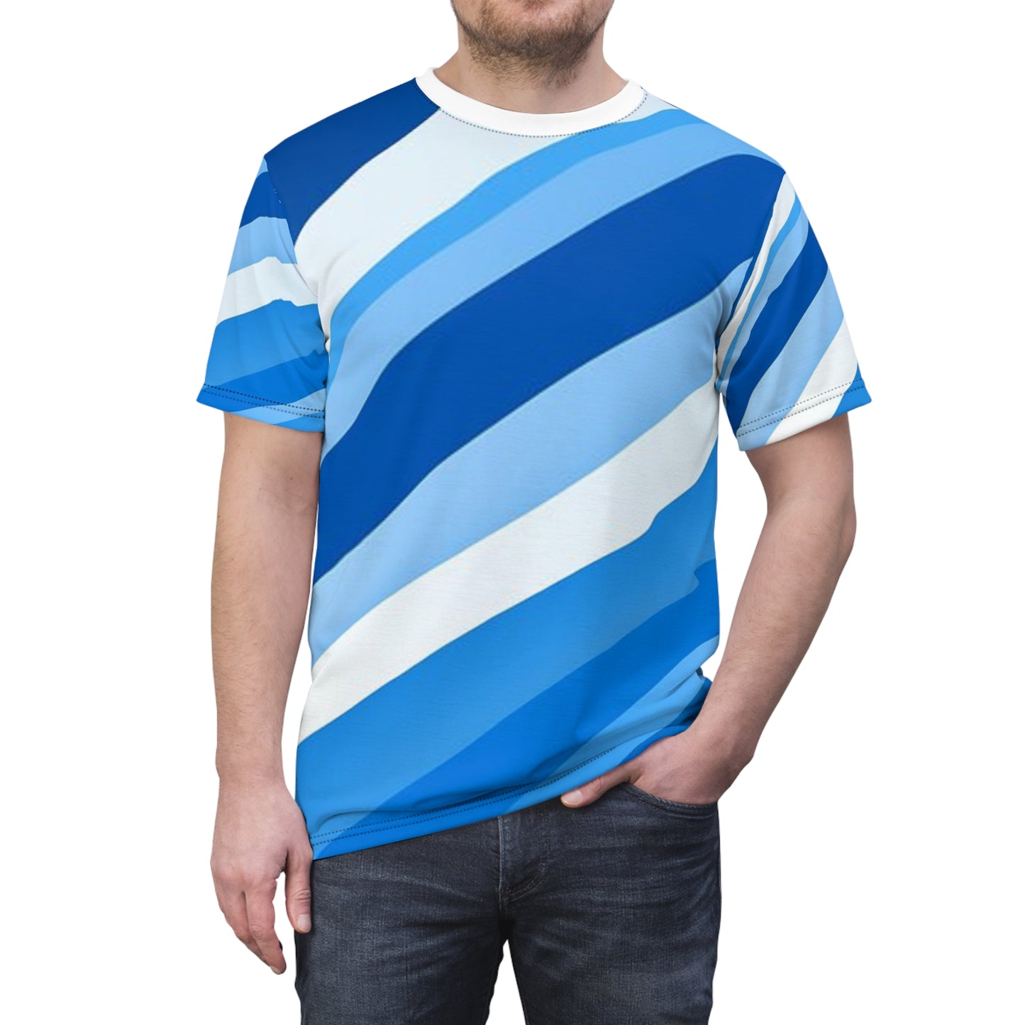 Stylish  Cut & Sew Tee, Casual Summer Shirt, Beach Wear, Gift for Him/Her, Colorful AOP Tee