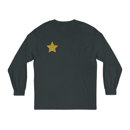 Golden Star  Long Sleeve T-Shirt, Casual Shirt, Gift for Her, Holiday Apparel, Everyday Wear, Comfortable Style