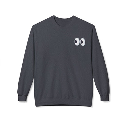 Cute Eyes Crewneck Sweatshirt, Cozy  Fleece, Perfect for Gifts, Casual Wear, Everyday Comfort
