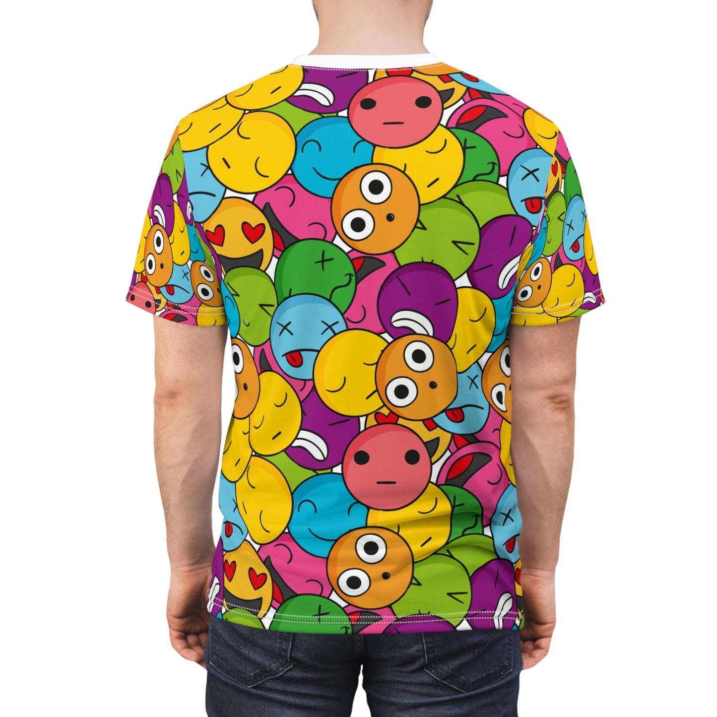 Colorful Emoji Tee, Fun & Quirky Graphic Shirt, Gift for Friends, Casual Wear, Birthday or Party Attire