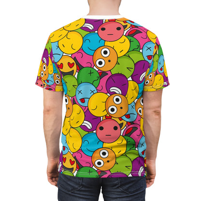 Colorful Emoji Tee, Fun & Quirky Graphic Shirt, Gift for Friends, Casual Wear, Birthday or Party Attire