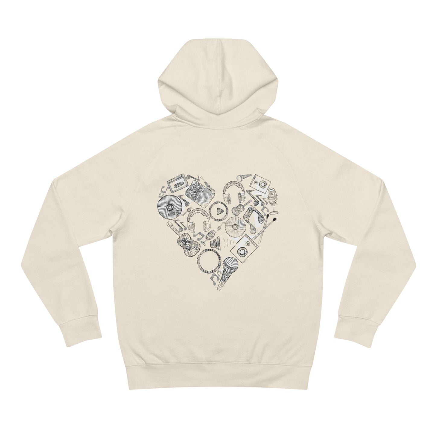 Stylish  Supply Hoodie with Artistic Heart Design | Cozy Sweatshirt for Music Lovers | Gift for Birthdays, Holidays, Casual Wear