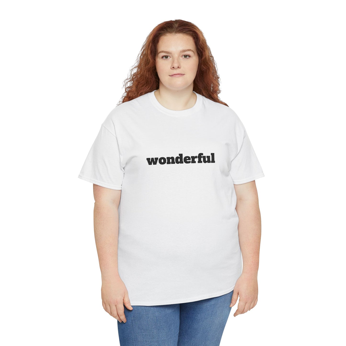 Wonderful Vibes  Heavy Cotton Tee, Casual Graphic Tee, Gift for Friends, Positive Affirmation Shirt, Everyday Wear, Birthday Gift