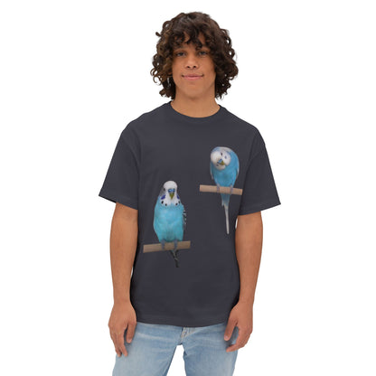 Colorful Budgie Boxy Tee, Comfortable Fashion, Bird Lover Gift, Casual Everyday Style, Unique Animal Tee,  Graphic Shirt