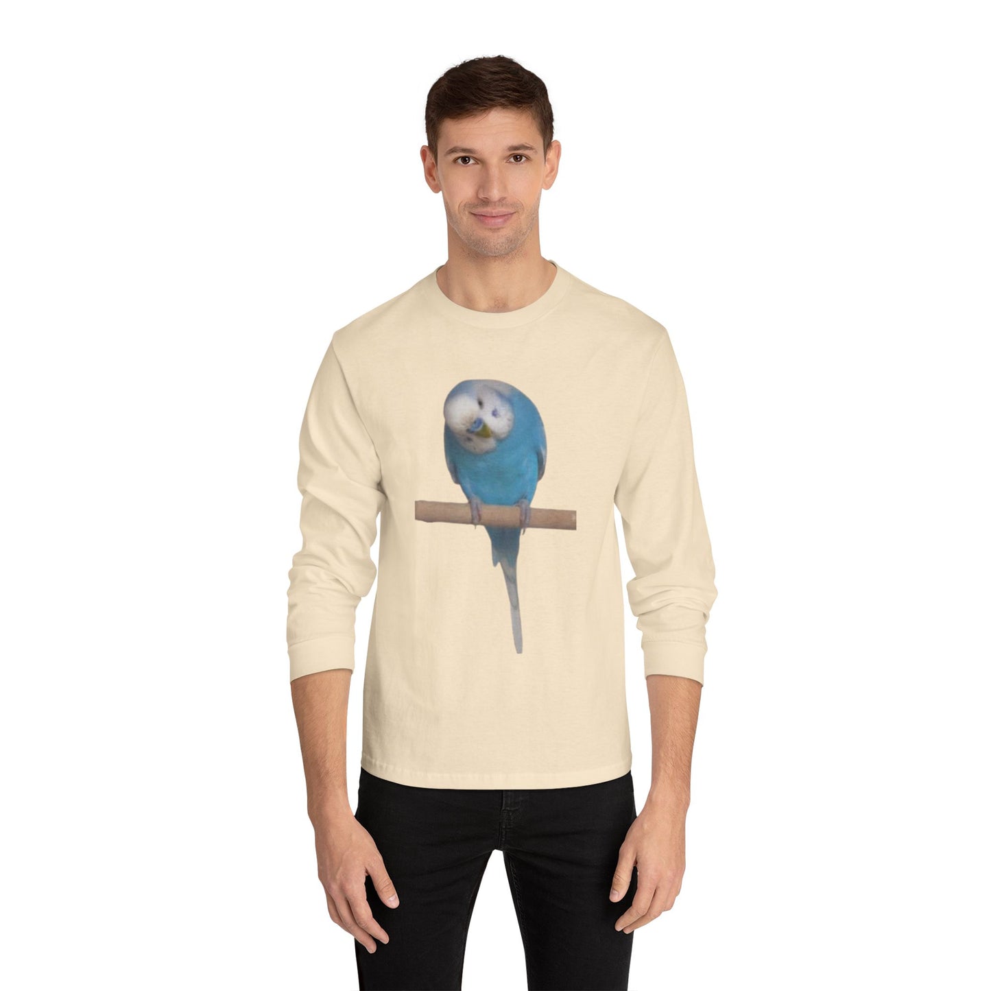 Funny Parrot Long Sleeve T-Shirt, Bird Lover's Gift,  Tee for Animal Enthusiasts, Cute Graphic Tee, Casual Wear