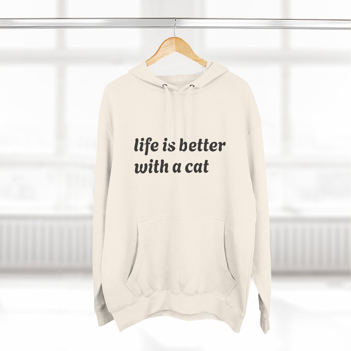 Cat Lover's Three-Panel Fleece Hoodie - Cozy Cat Hoodie, Gift for Cat Lovers, Cute Pet Apparel, Cat Mom Sweatshirt, Birthday Gift