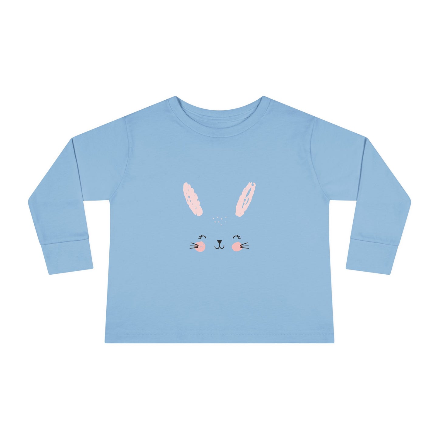 Cute Bunny Toddler Long Sleeve Tee, Rabbit Graphic Kids Shirt, Easter Gift, Spring Style, Toddler Apparel