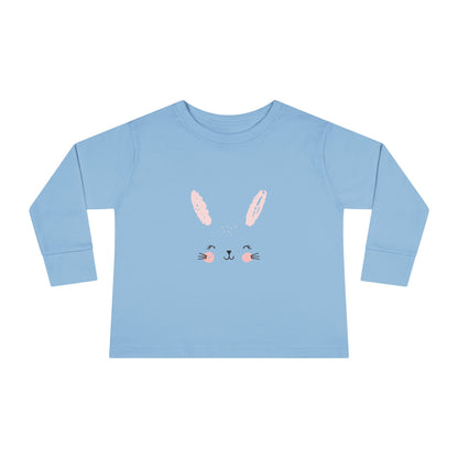 Cute Bunny Toddler Long Sleeve Tee, Rabbit Graphic Kids Shirt, Easter Gift, Spring Style, Toddler Apparel