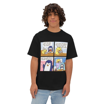 Cute Penguin Graphic Tee, Funny Animal Oversized T-Shirt, Cartoon Lovers Gift, Casual Summer Wear, Cozy Lounge Top