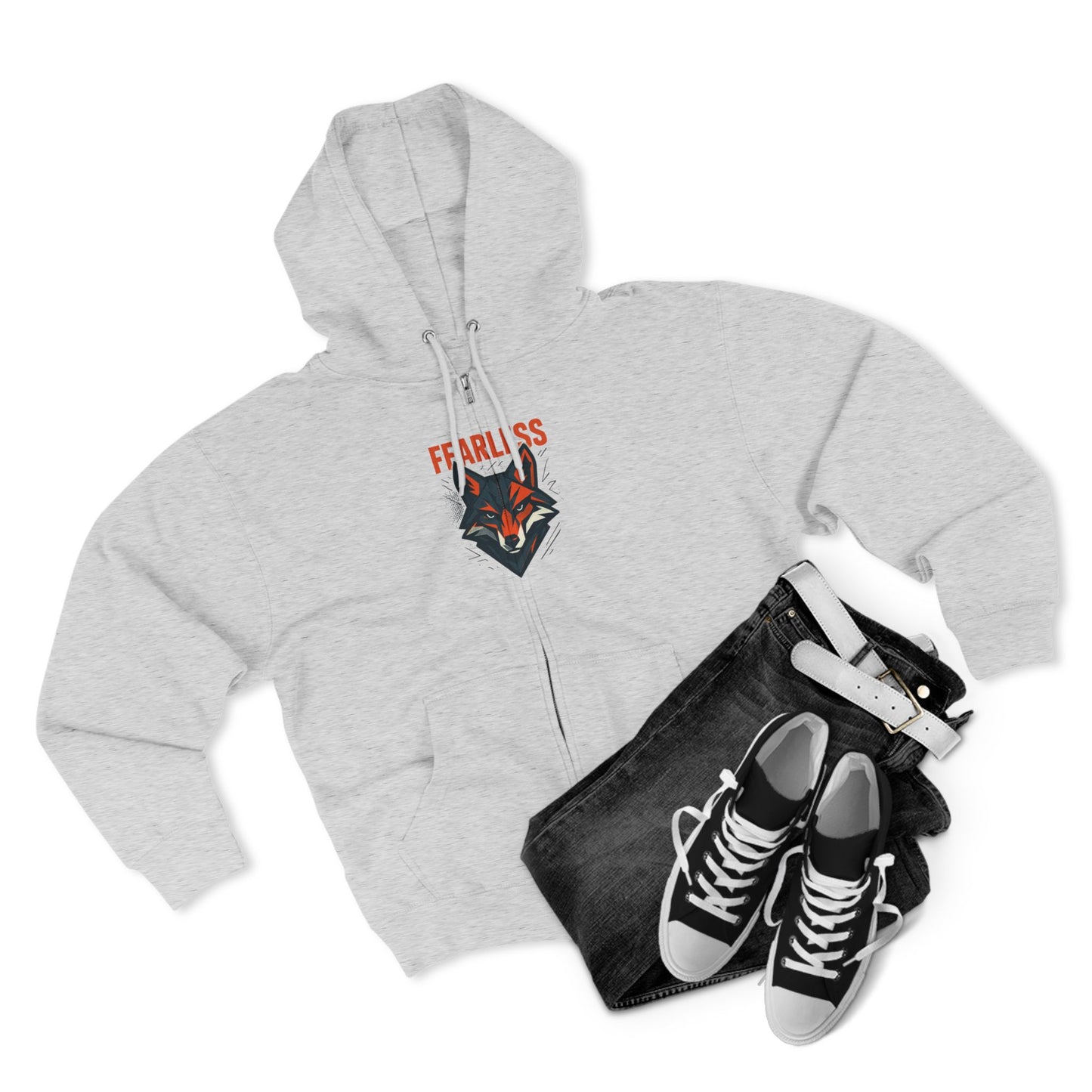 Fearless Wolf  Zip Hoodie | Cozy Layer for Adventurers, Perfect Gift for Animal Lovers, Everyday Casual Wear, Outdoor [...]