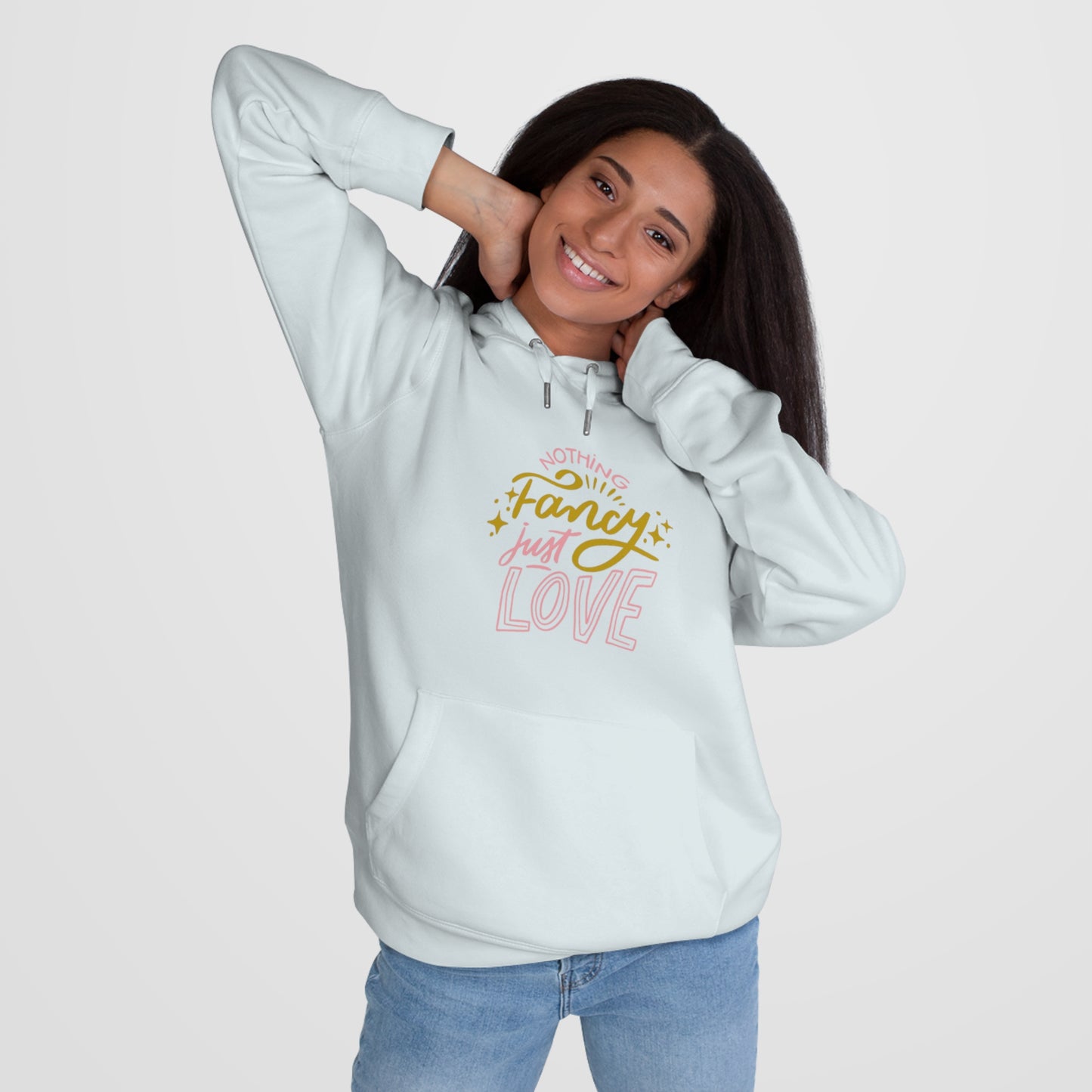 Nothing Fancy Just Love King Hooded Sweatshirt, Cozy Gift for Him, Valentine's Day Gift, Casual Wear, Everyday Comfort Sweatshirt