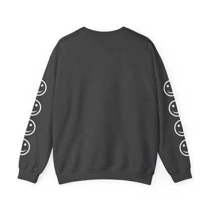 Smiley Face Crewneck Sweatshirt , Casual Wear, Gift for Friends, Cozy Layering, Everyday Comfort