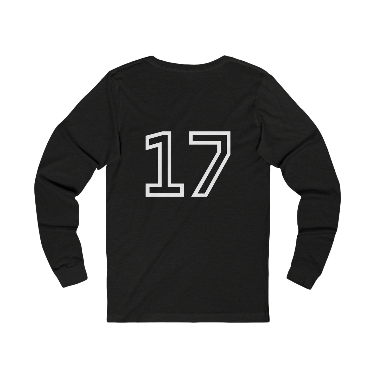 Minimalist  Long Sleeve Tee with Number 17, Casual Wear, Sports Life, Personalized Gift, Everyday Comfort, Fashion Statement