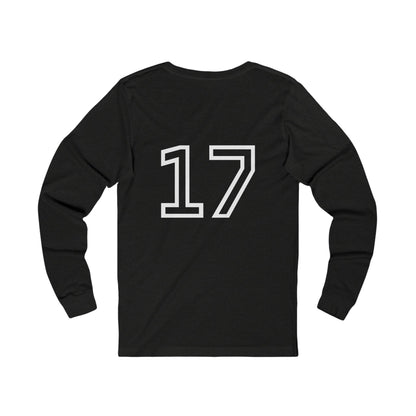 Minimalist  Long Sleeve Tee with Number 17, Casual Wear, Sports Life, Personalized Gift, Everyday Comfort, Fashion Statement