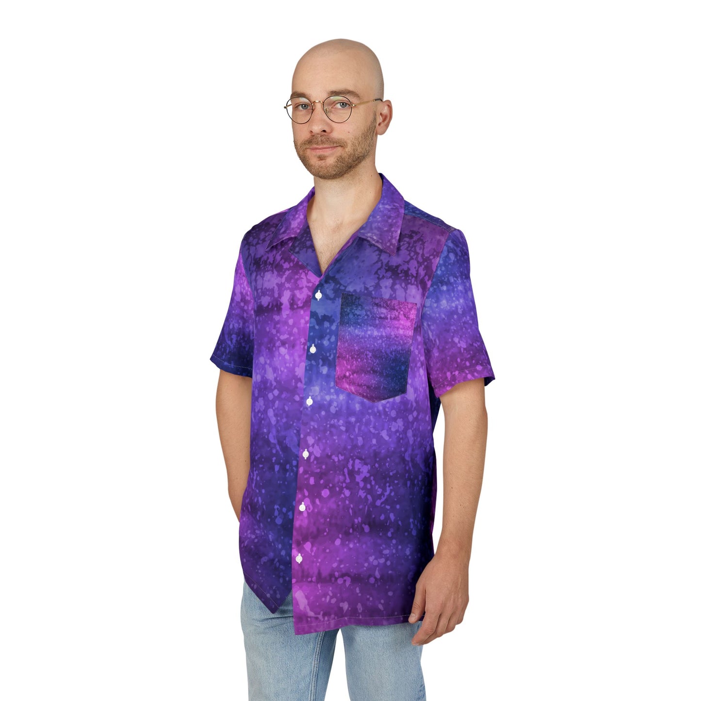 Vibrant Tie-Dye Hawaiian Shirt for Summer Vibes, Beachwear, Casual Outing, Tropical Aesthetic, Vacation Essential