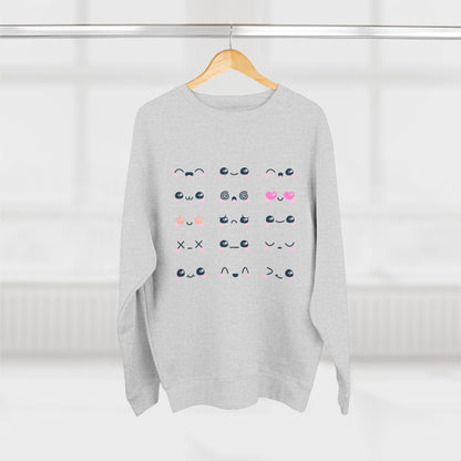 Cute Expression Crewneck Sweatshirt, Cozy Gift, Fashionable Apparel, Sweatshirt, Trendy Outfit, Perfect for Fall