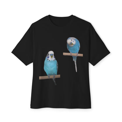 Colorful Budgie Boxy Tee, Comfortable Fashion, Bird Lover Gift, Casual Everyday Style, Unique Animal Tee,  Graphic Shirt