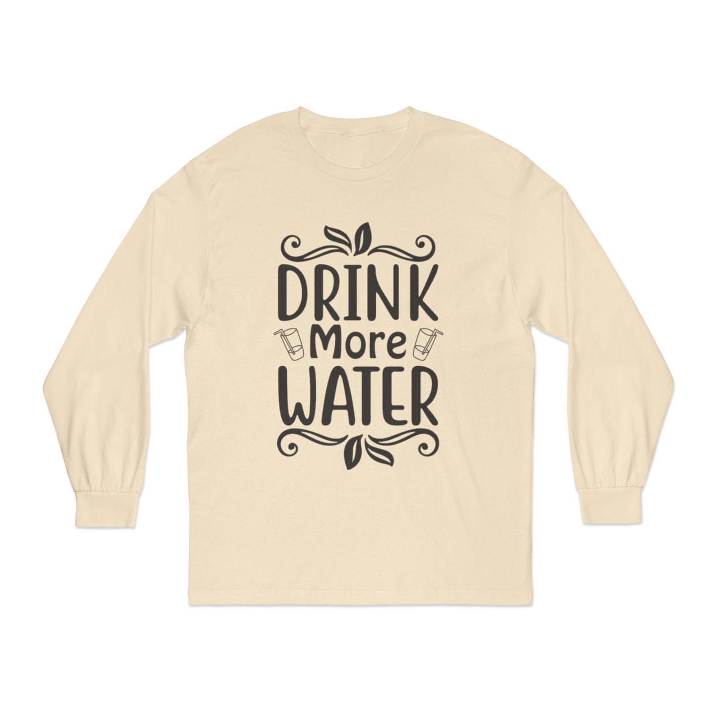 Drink More Water Classic Long Sleeve T-Shirt, Hydration Reminder Top, Health Apparel, Gift for Wellness Enthusiasts, [...]