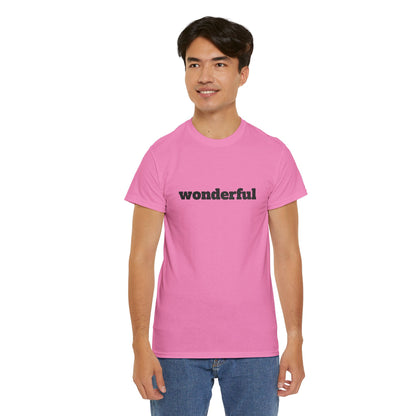 Wonderful Vibes  Heavy Cotton Tee, Casual Graphic Tee, Gift for Friends, Positive Affirmation Shirt, Everyday Wear, Birthday Gift