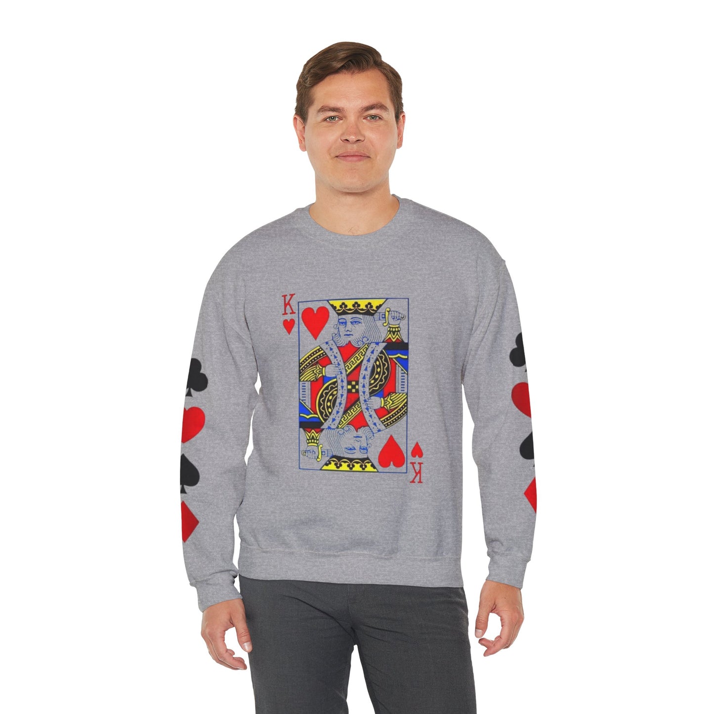Playing Card King Sweatshirt -  Crewneck, Cozy Fashion, Great for Gamers, Casual Wear, Perfect for Game Night, Gift Idea