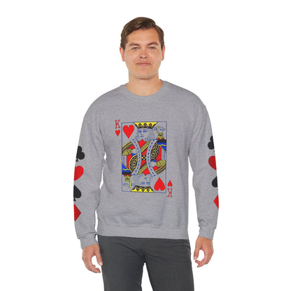 Playing Card King Sweatshirt -  Crewneck, Cozy Fashion, Great for Gamers, Casual Wear, Perfect for Game Night, Gift Idea