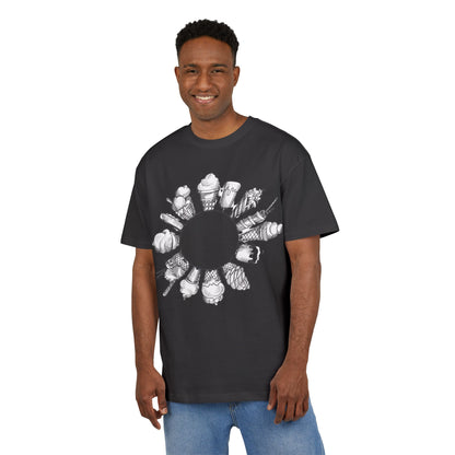 Ice Cream Lovers  Heavy Oversize Tee, Summer Fashion, Casual Wear, Gift for Foodies, Ice Cream Enthusiasts, Comfort Tee