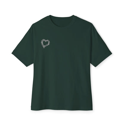 Minimalist Heart Oversized Tee, Casual  T-Shirt, Comfortable Everyday Wear, Perfect for Gifts, Summer Fashion, Relaxed Fit