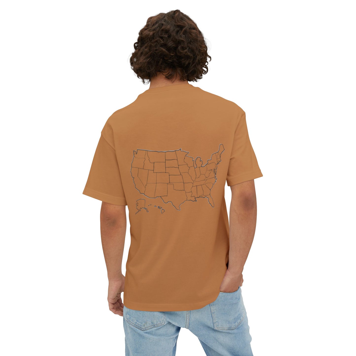 Boxy Tee with US Map Design, Comfortable Graphic Tee, Casual Wear, Gift for Travelers, Summer Outfit, Eco-Friendly Tee