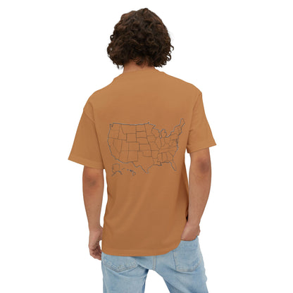 Boxy Tee with US Map Design, Comfortable Graphic Tee, Casual Wear, Gift for Travelers, Summer Outfit, Eco-Friendly Tee