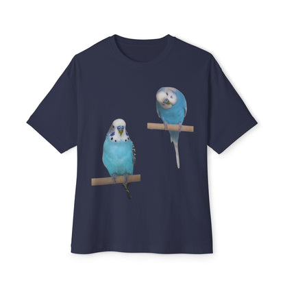 Colorful Budgie Boxy Tee, Comfortable Fashion, Bird Lover Gift, Casual Everyday Style, Unique Animal Tee,  Graphic Shirt