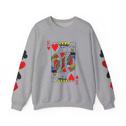 Playing Card King Sweatshirt -  Crewneck, Cozy Fashion, Great for Gamers, Casual Wear, Perfect for Game Night, Gift Idea