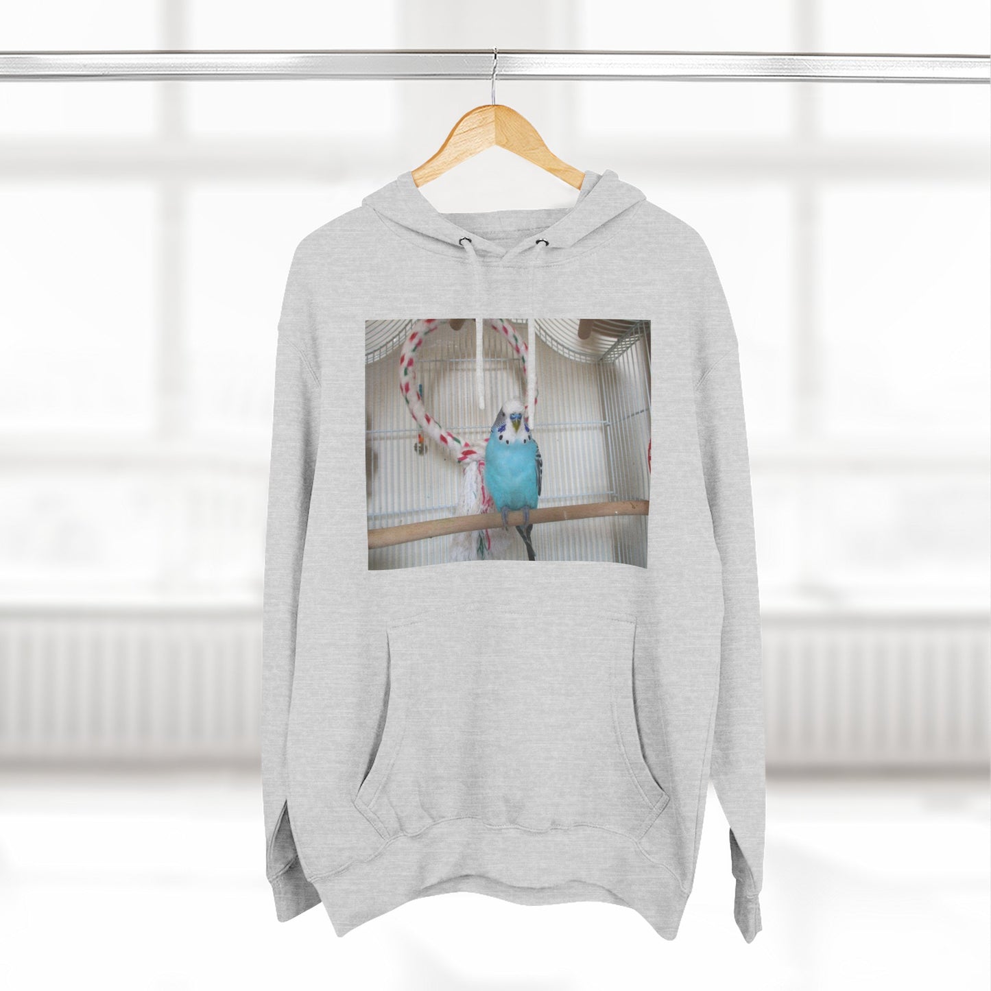 Bird Lover's Three-Panel Fleece Hoodie, Cozy Bird Sweatshirt, Pet Gift, Animal Lover Apparel, Cute Bird Design, Warm Winter Wear