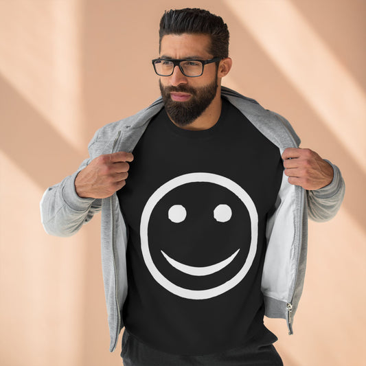 Happy Face Crewneck Sweatshirt, Cozy Gift for Friends, Casual Style, Everyday Wear, Fun Mood Boost