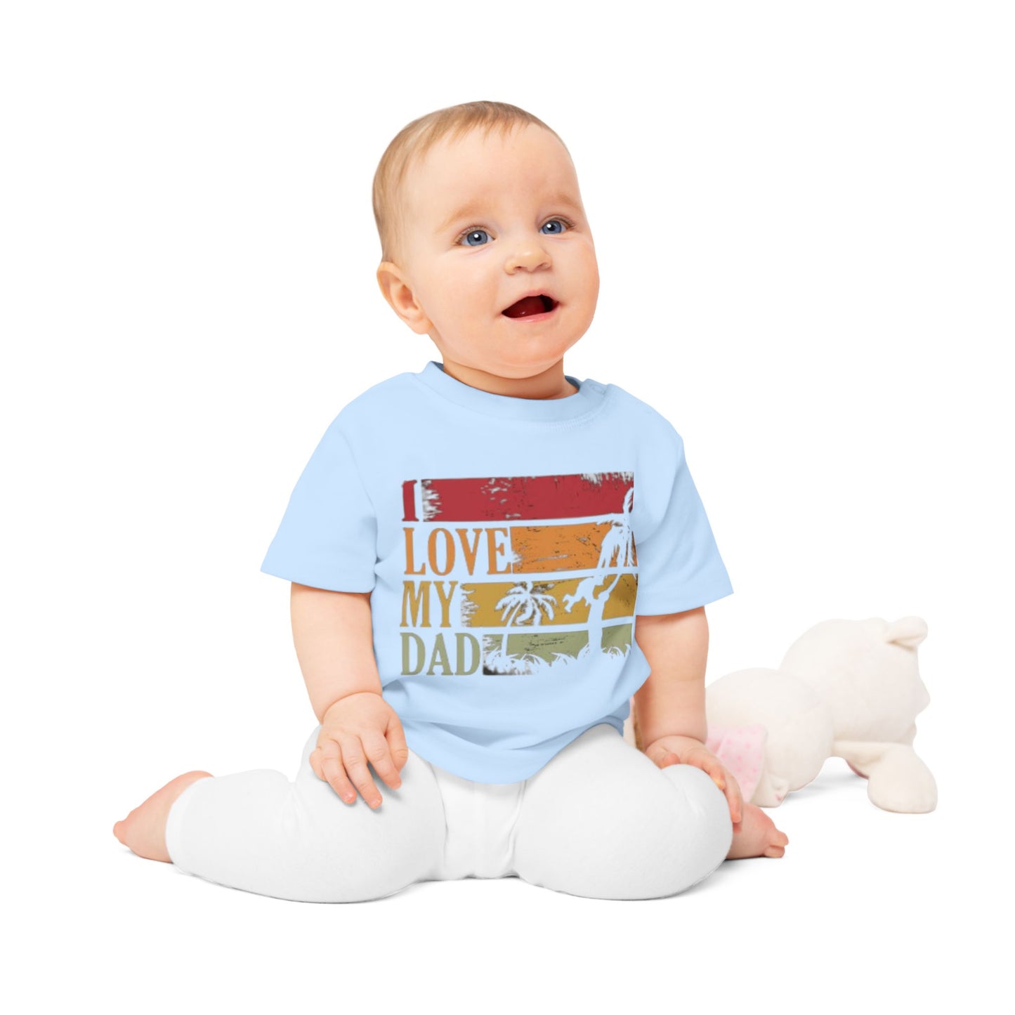 I Love My Dad Baby T-Shirt, Cute Toddler Gift, Infant Apparel, Father's Day Cute Outfit, Newborn Clothes, Baby Shower Gift