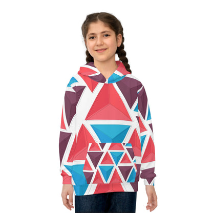 Colorful Geometric Children's Hoodie, Stylish Kids Sweatshirt, Trendy Pullover for Playtime, Gift for Birthdays, Fun Casual Wear
